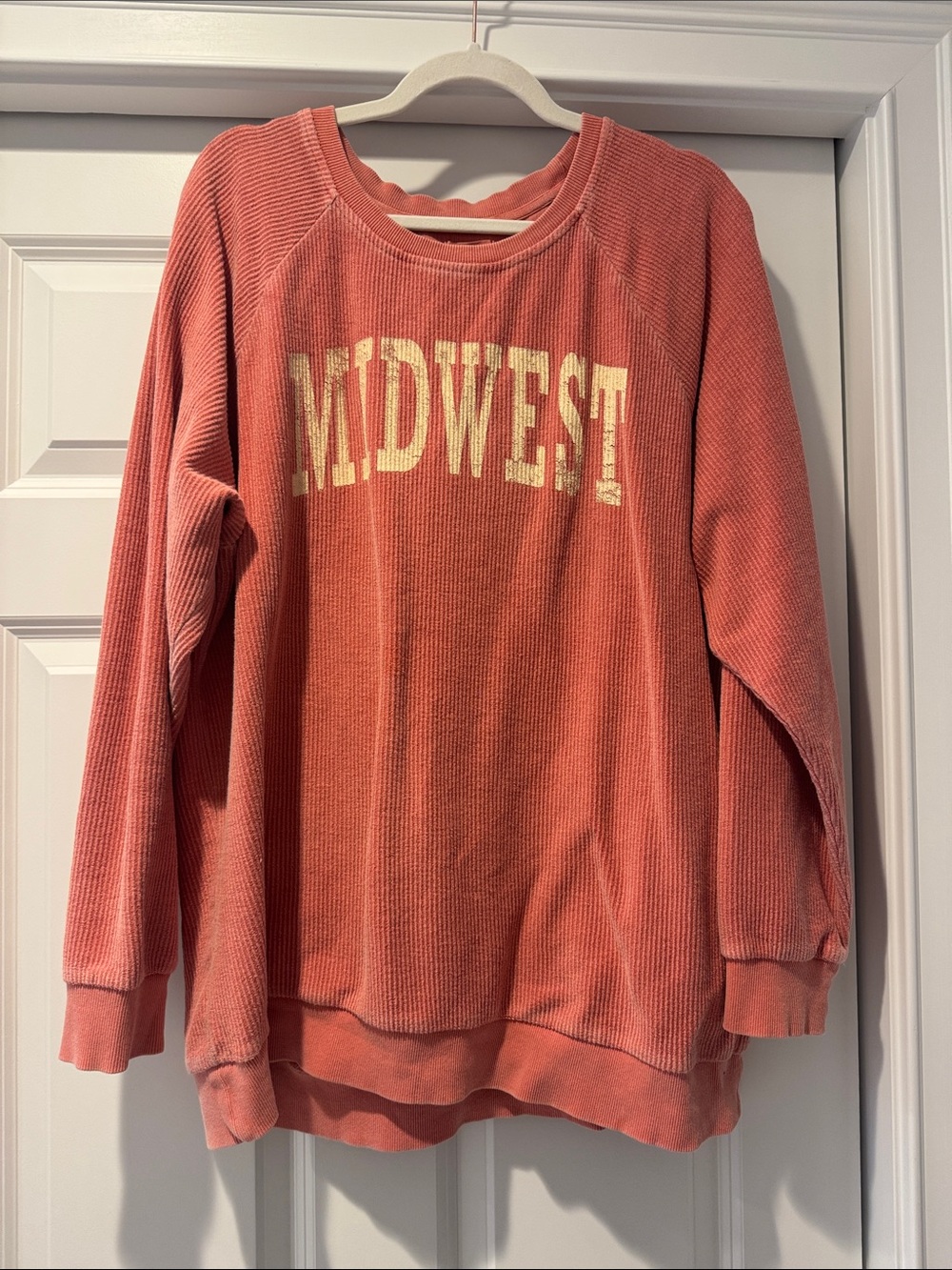 Thread & Supply Midwest Coral Waffle-Knit Sweatshirt